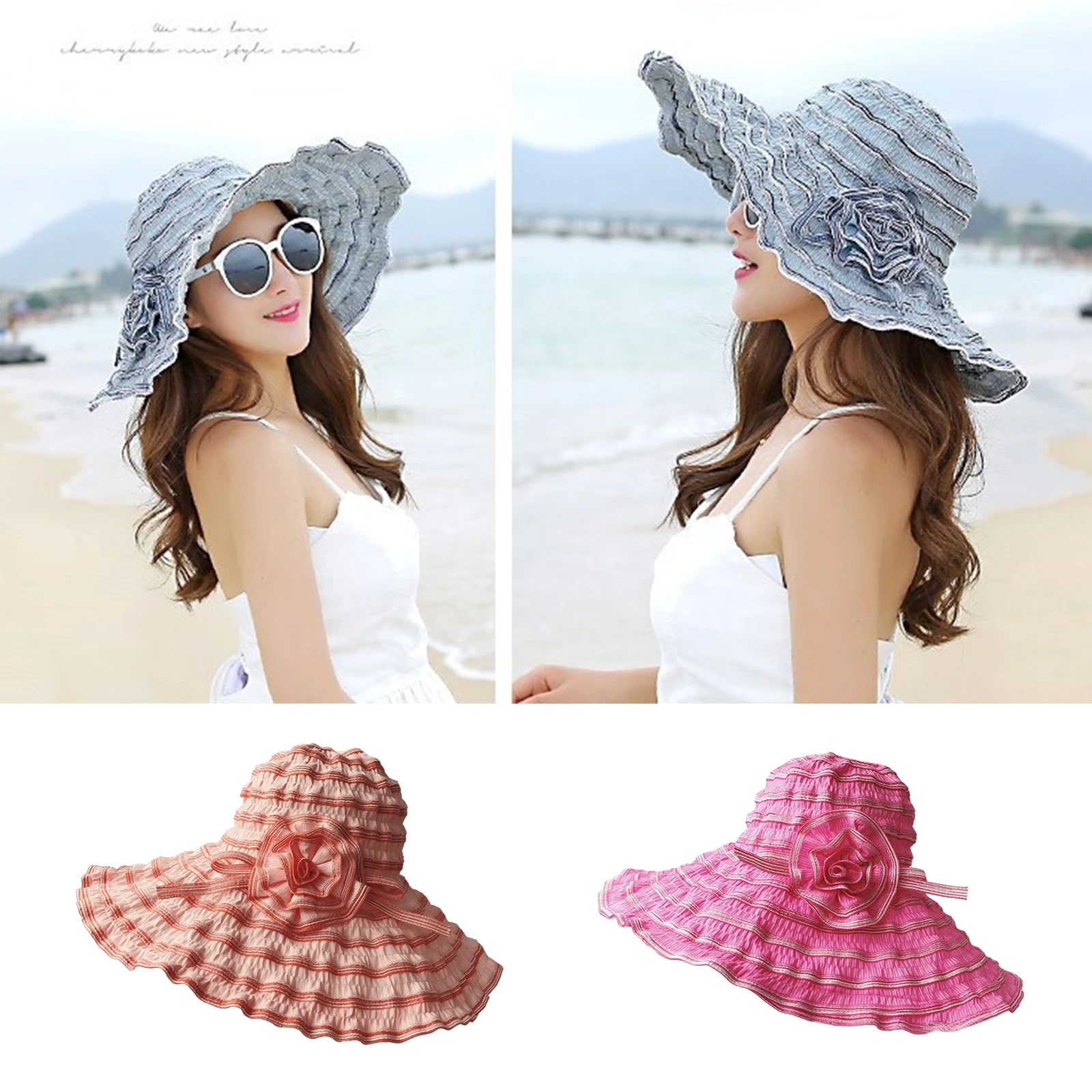 Outdoor Sun Hat For Women Anti UV Polyester Wide Brim Large Flower Folding Cap Breathable Stylish Retro Sunhat
Outdoor Sun Hat For Women Anti UV Polyester Wide Brim Large Flower Folding Cap Breathable Stylish Retro Sunhat