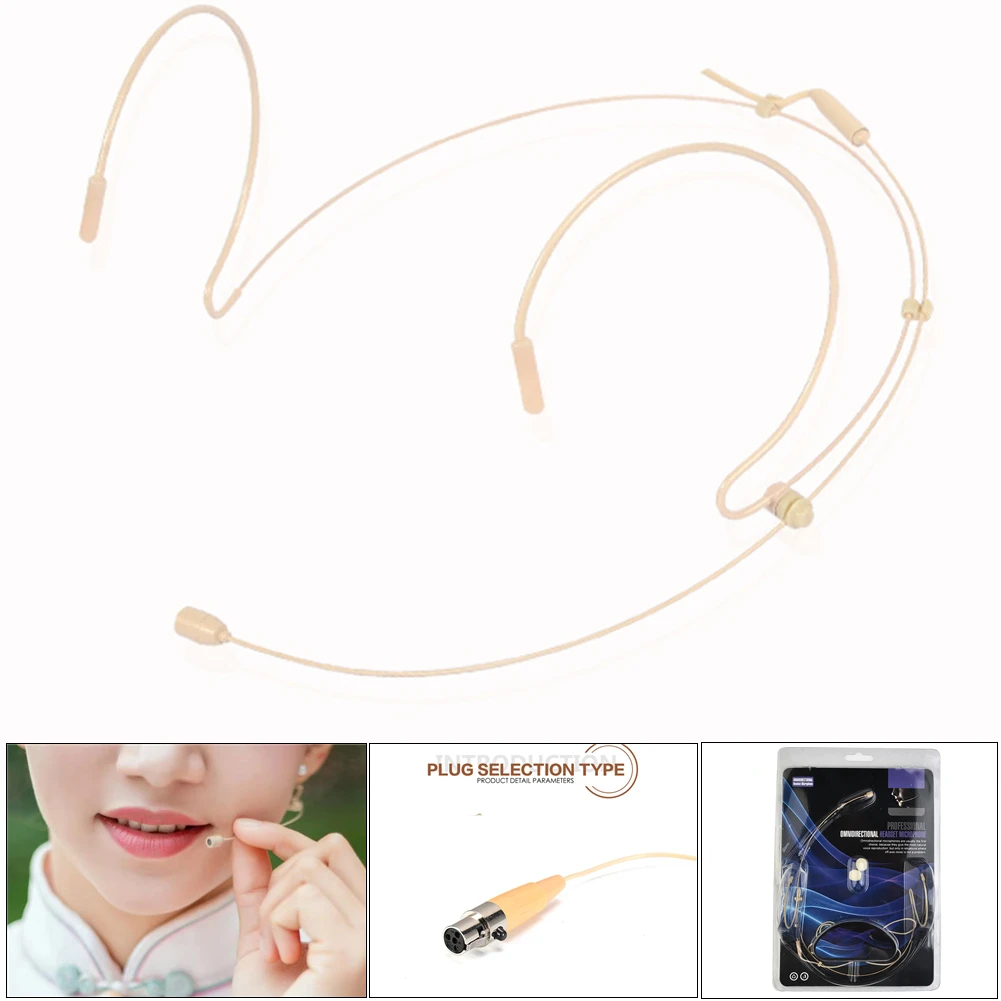 Omnidirectional XLR 4-PIN Headworn Microphone Beige Headset Mic For Shure Wireless System 4-pin XLR Connector For SHURE
Omnidirectional XLR 4-PIN Headworn Microphone Beige Headset Mic For Shure Wireless System 4-pin XLR Connector For SHURE