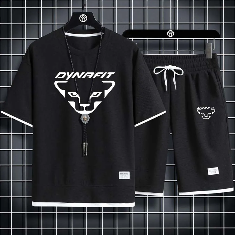 DYNAFIT Waffle Men's Two-piece Sportswear Suit Short Sleeved Casual T-shirt Shorts Sports Fitness Jogging Men Sets
DYNAFIT Waffle Men's Two-piece Sportswear Suit Short Sleeved Casual T-shirt Shorts Sports Fitness Jogging Men Sets