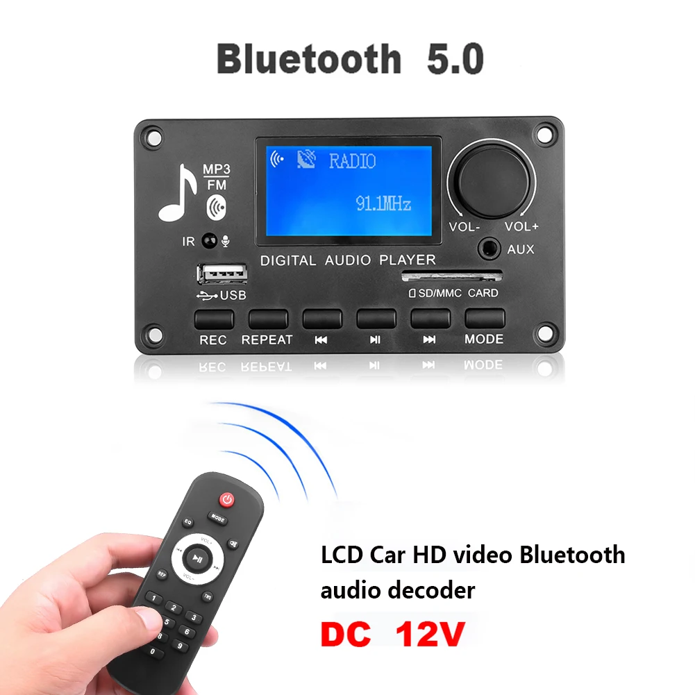 LCD 12V Amplifier WMA WAV FLAC APE MP3 Player Decoder Board Bluetooth-compatible 5.0 Car FM Radio Audio Module Support USB TF
LCD 12V Amplifier WMA WAV FLAC APE MP3 Player Decoder Board Bluetooth-compatible 5.0 Car FM Radio Audio Module Support USB TF