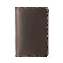 Genuine Leather Passport Cover Men Wallet ID Credit Card Case Vintage Male Passport Holder for Men Slim Document Crazy Horse