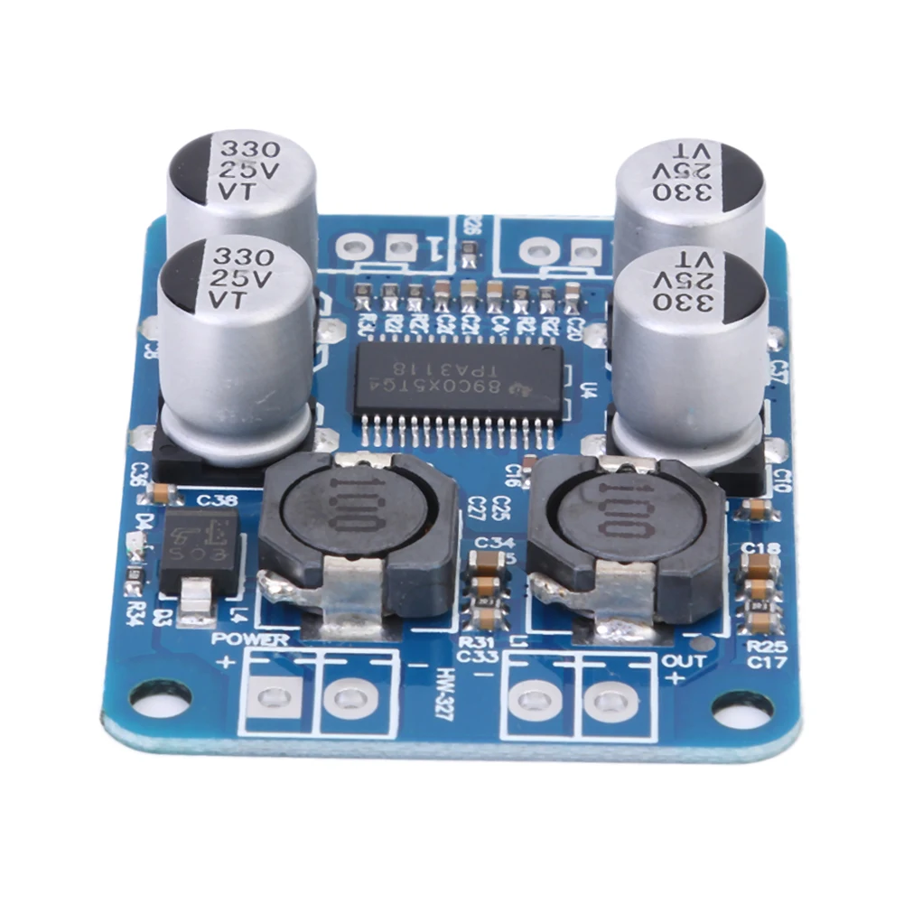 TPA3118 PBTL 60W Mono Digital Power Amplifier Board DC 8-24V Audio Amp Stereo Module Module
TPA3118 PBTL 60W Mono Digital Power Amplifier Board DC 8-24V Audio Amp Stereo Module Module
