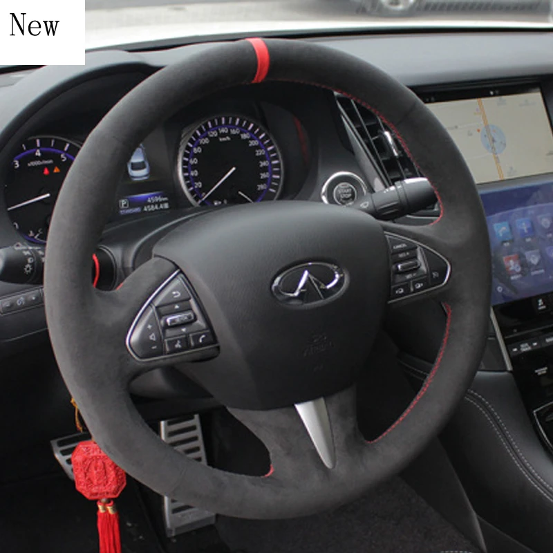 For Infiniti G25 G37 EX25 FX35 QX56 Customized Hand-Stitched Leather Suede Car Steering Wheel Cover Car Accessories 
For Infiniti G25 G37 EX25 FX35 QX56 Customized Hand-Stitched Leather Suede Car Steering Wheel Cover Car Accessories