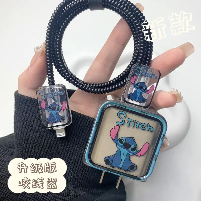 Miniso Disney Лило и Ститч забавное зарядное устройство защитный чехол для Iphone18/20 Вт