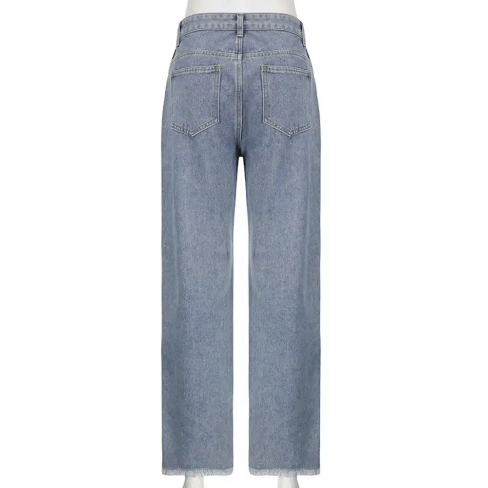 Denim Trousers Button Fly Skin-Touch Versatile Retro High Waist Straight Wide Leg Casual Jeans Casual Pants for Dating
Denim Trousers Button Fly Skin-Touch Versatile Retro High Waist Straight Wide Leg Casual Jeans Casual Pants for Dating
