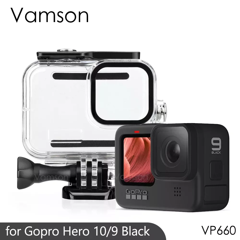 Vamson for GoPro Hero 10 9 Black Underwater Waterproof Case Diving Protective Cover Housing Mount for Go Pro 9 Accessories VP660
Vamson for GoPro Hero 10 9 Black Underwater Waterproof Case Diving Protective Cover Housing Mount for Go Pro 9 Accessories VP660