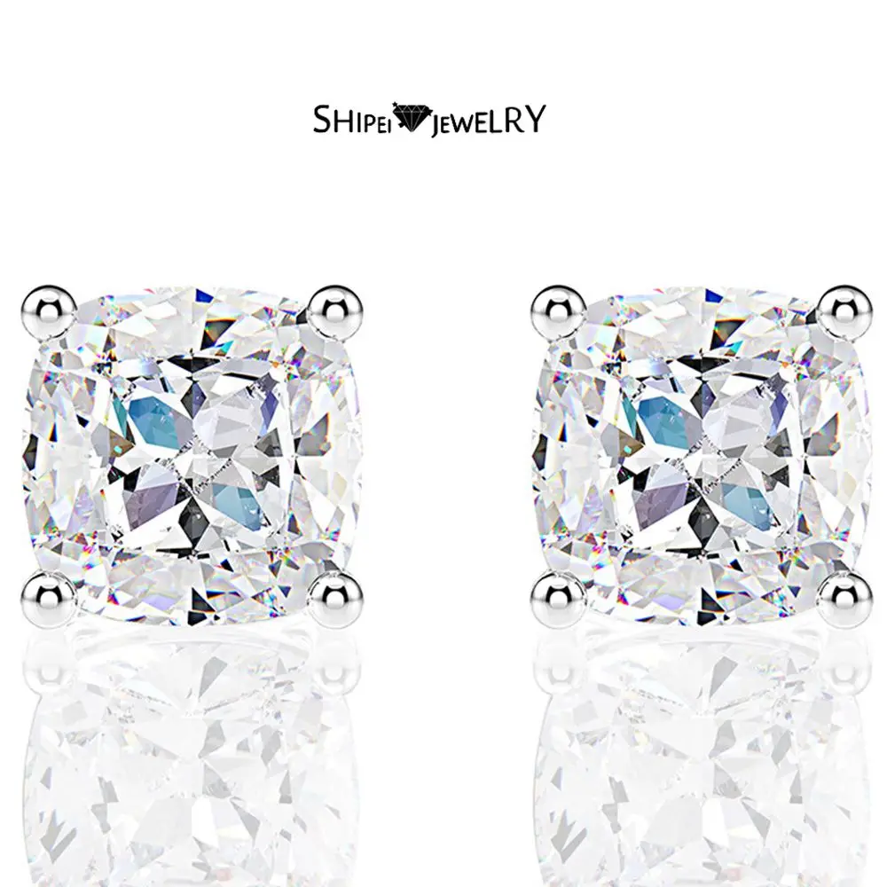 Shipei 925 Sterling Silver Cushion Cut Created Moissanite Gemstone Wedding Fine Jewelry Engagement Ear Studs Earrings Wholesale
Shipei 925 Sterling Silver Cushion Cut Created Moissanite Gemstone Wedding Fine Jewelry Engagement Ear Studs Earrings Wholesale