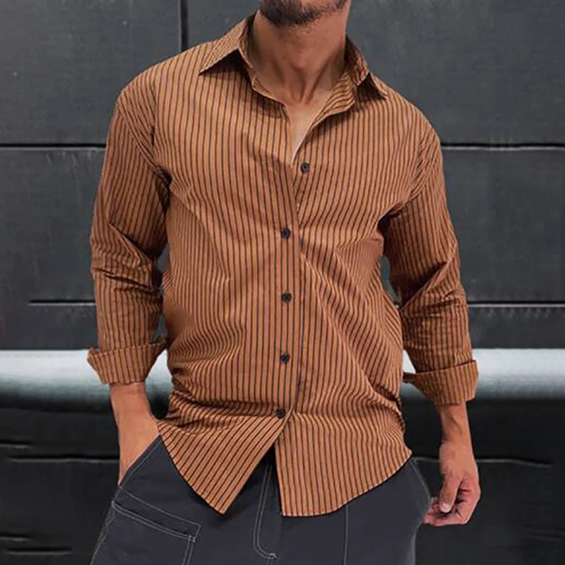 Vintage Striped Printed Button-down Cardigans Men Fashion Turn-down Collar Long Sleeve Shirts For Mens Autumn Casual Loose Shirt
Vintage Striped Printed Button-down Cardigans Men Fashion Turn-down Collar Long Sleeve Shirts For Mens Autumn Casual Loose Shirt