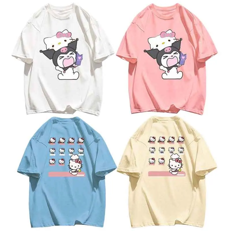 Детская летняя тонкая футболка Sanrios HelloKittys Kuromi с героями мультфильмов, Милая одежда с коротким рукавом для девочек
Детская летняя тонкая футболка Sanrios HelloKittys Kuromi с героями мультфильмов, Милая одежда с коротким рукавом для девочек