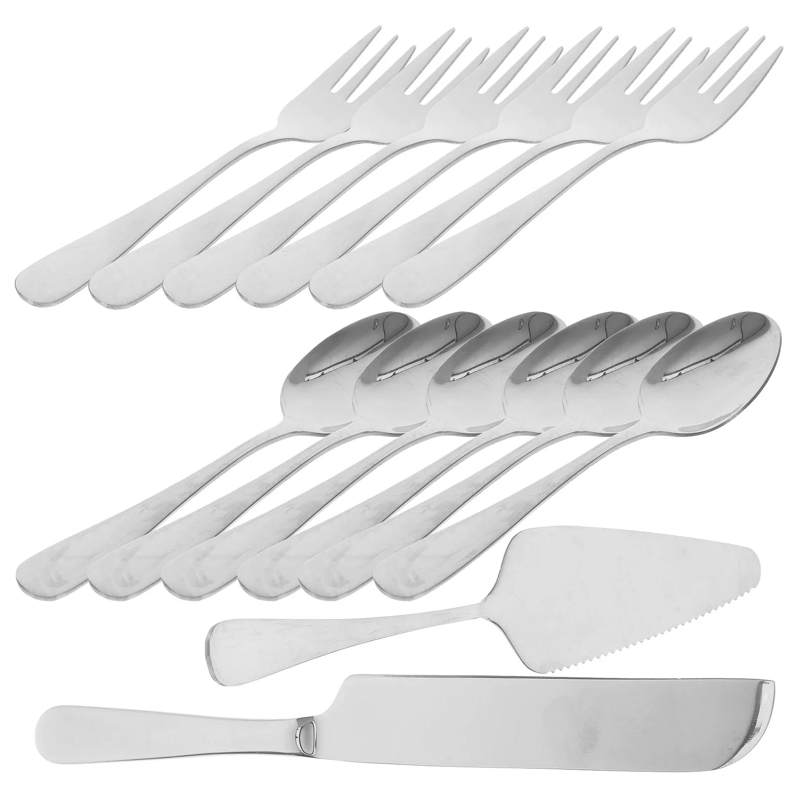 

Fork Knife Combination Dessert Spoons Forks Cake Spatula Bread Tools Combos Pizza Cutting Cutters Baking Mousse
