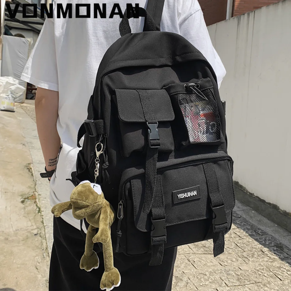 

Women School Backpack Black Nylon Bagpack Female Anti Theft Rucksack Casual Lady Travel Bag Korean Back Pack Mochila