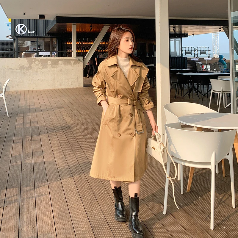Khaki Trench Coat Women Vintage Elegant Double Breasted Belted Loose Casual Elegant Mid-long Windbreaker 2022 Spring Fall 1022
Khaki Trench Coat Women Vintage Elegant Double Breasted Belted Loose Casual Elegant Mid-long Windbreaker 2022 Spring Fall 1022