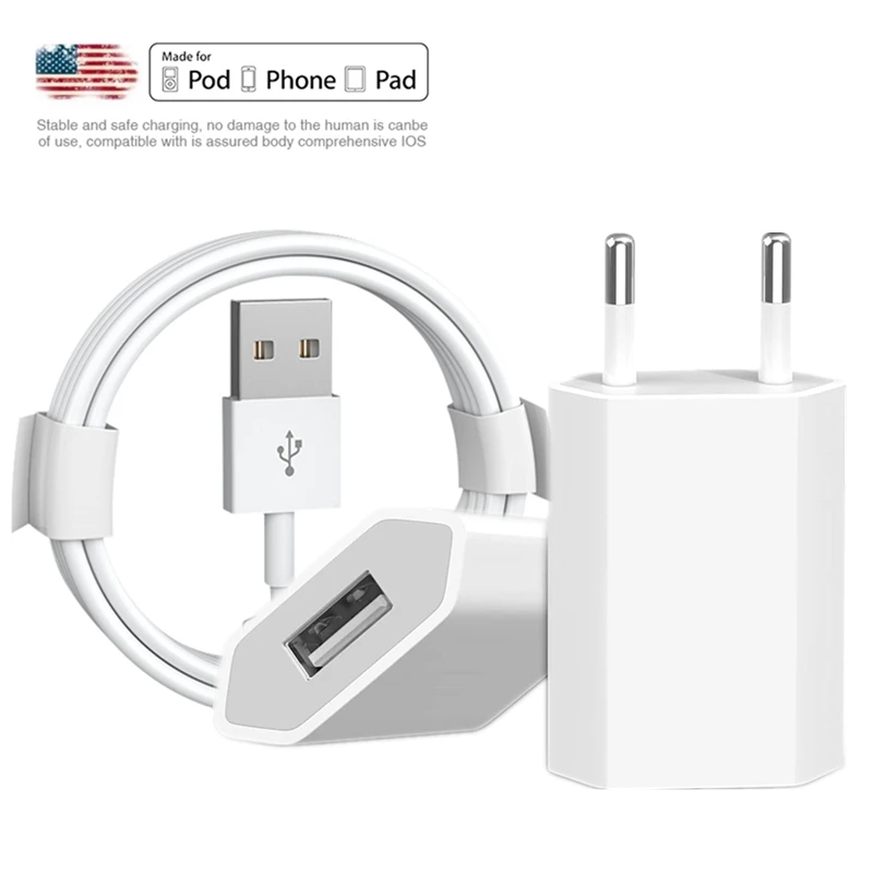 EU Wall Charger + USB Charging Cable for iPhone 6S 6 7 8 Plus X XR XS Max 11 12 13 Pro Max 5S 5 SE USB Power Adapter Data Cable
EU Wall Charger + USB Charging Cable for iPhone 6S 6 7 8 Plus X XR XS Max 11 12 13 Pro Max 5S 5 SE USB Power Adapter Data Cable