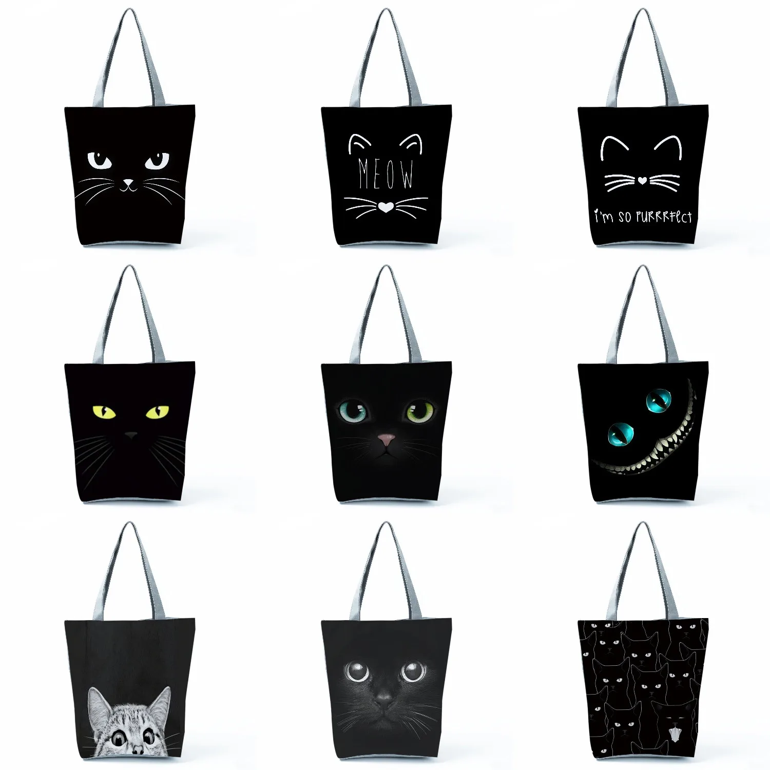 Customization Black Cat Printed Animal Art Painting Tote Bag Eco Reusable Practical Shopping Bag Personality Women Shoulder Bag
Customization Black Cat Printed Animal Art Painting Tote Bag Eco Reusable Practical Shopping Bag Personality Women Shoulder Bag