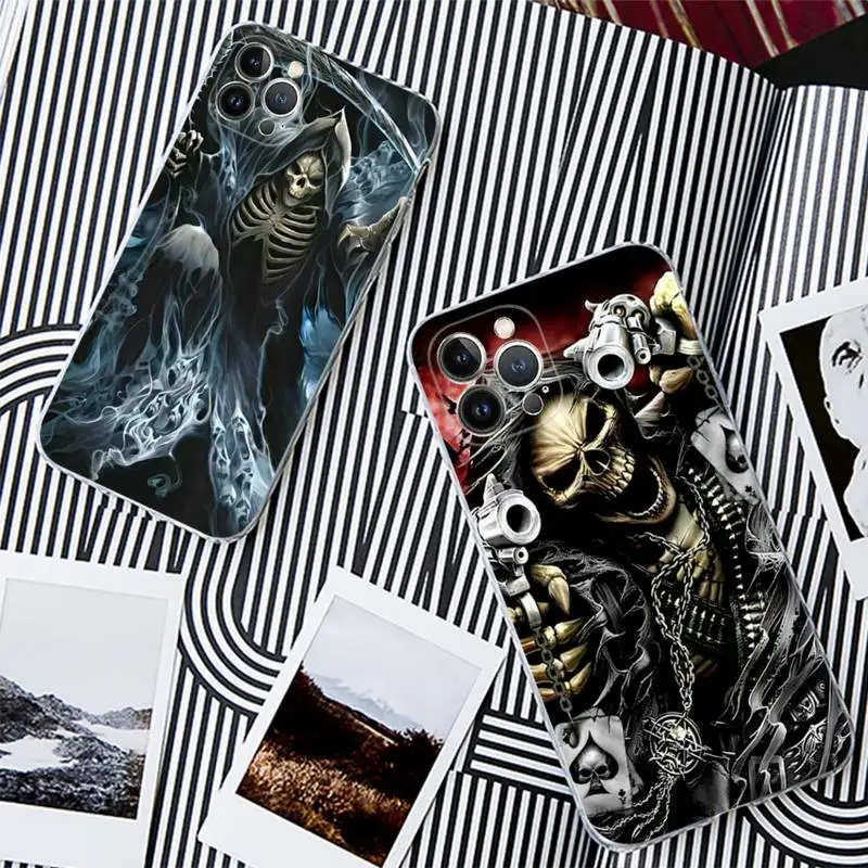 FHNBLJ Grim Reaper Skull Phone Case For iPhone 13 14 Pro Max XS XR 12 11 Pro 13 Mini 6 7 8 Plus Clear Back Cover Capa
FHNBLJ Grim Reaper Skull Phone Case For iPhone 13 14 Pro Max XS XR 12 11 Pro 13 Mini 6 7 8 Plus Clear Back Cover Capa