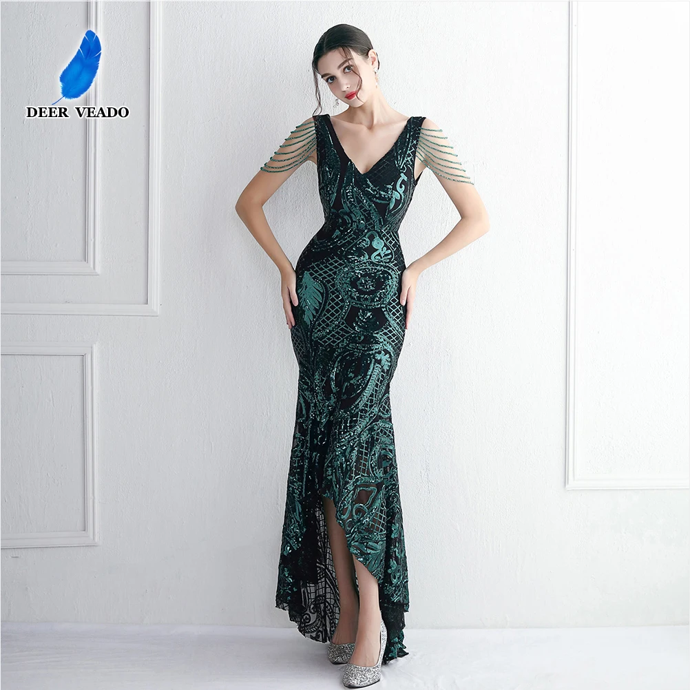 DEERVEADO Emerald Green Sequins Evening Dress Long Sexy Deep V Neck Mermaid Formal Occasion Party Maxi Dress Evening Gown
DEERVEADO Emerald Green Sequins Evening Dress Long Sexy Deep V Neck Mermaid Formal Occasion Party Maxi Dress Evening Gown