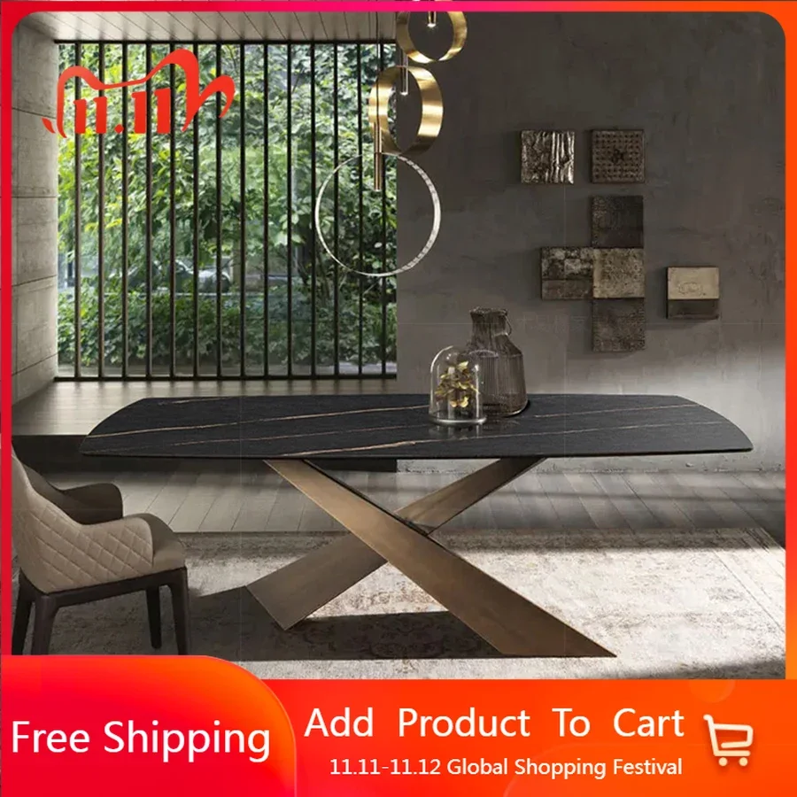 Custom Modern Dining Table Minimalist Household Light Luxury Rock Board Rectangular Table penteadeira home furniture GY50CZ
Custom Modern Dining Table Minimalist Household Light Luxury Rock Board Rectangular Table penteadeira home furniture GY50CZ