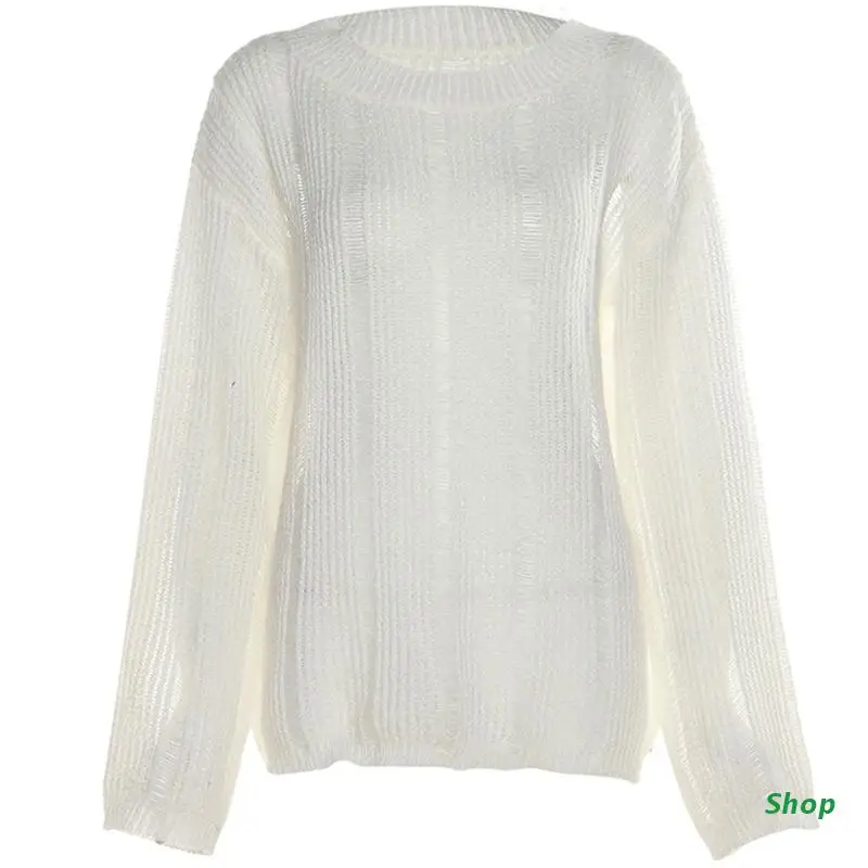 L5YC O-Neck Sheer T-Shirts Women Loose See Through Hollow Knit Pullover Top Coverup
L5YC O-Neck Sheer T-Shirts Women Loose See Through Hollow Knit Pullover Top Coverup