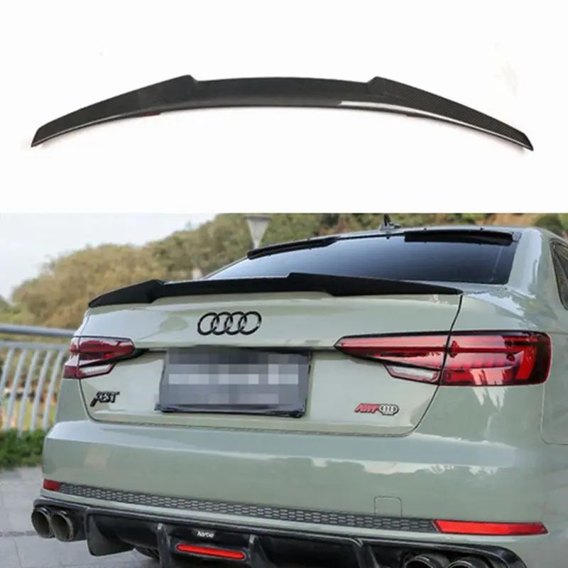 For AUDI A4 S4 RS4 B9 Sedan M4 style Carbon fiber FRP glossy black Rear Spoiler Trunk Wing Car tuning accessories 2017+
For AUDI A4 S4 RS4 B9 Sedan M4 style Carbon fiber FRP glossy black Rear Spoiler Trunk Wing Car tuning accessories 2017+