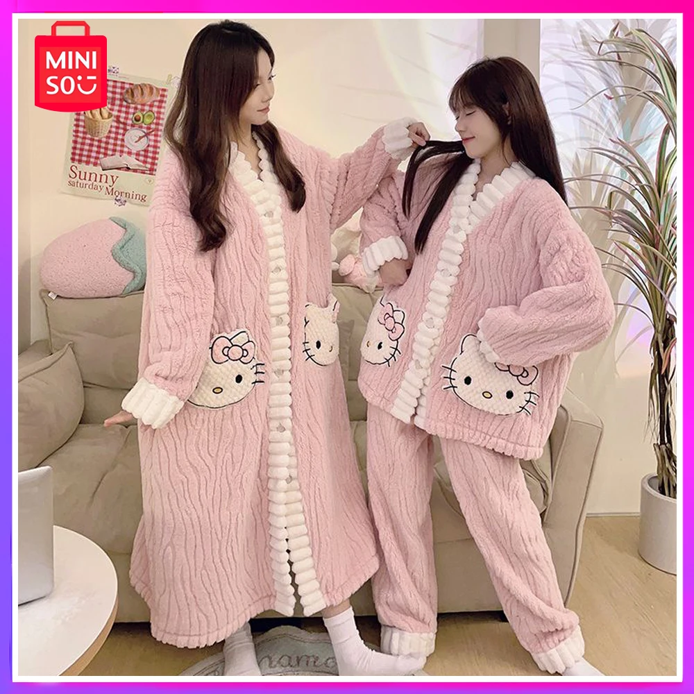 Miniso Hello Kitty Japanese Autumn and Winter Sleepwear Coral Velvet Thick Sweet Nightgown Home Wear Set for Girl Christmas Gift
Miniso Hello Kitty Japanese Autumn and Winter Sleepwear Coral Velvet Thick Sweet Nightgown Home Wear Set for Girl Christmas Gift