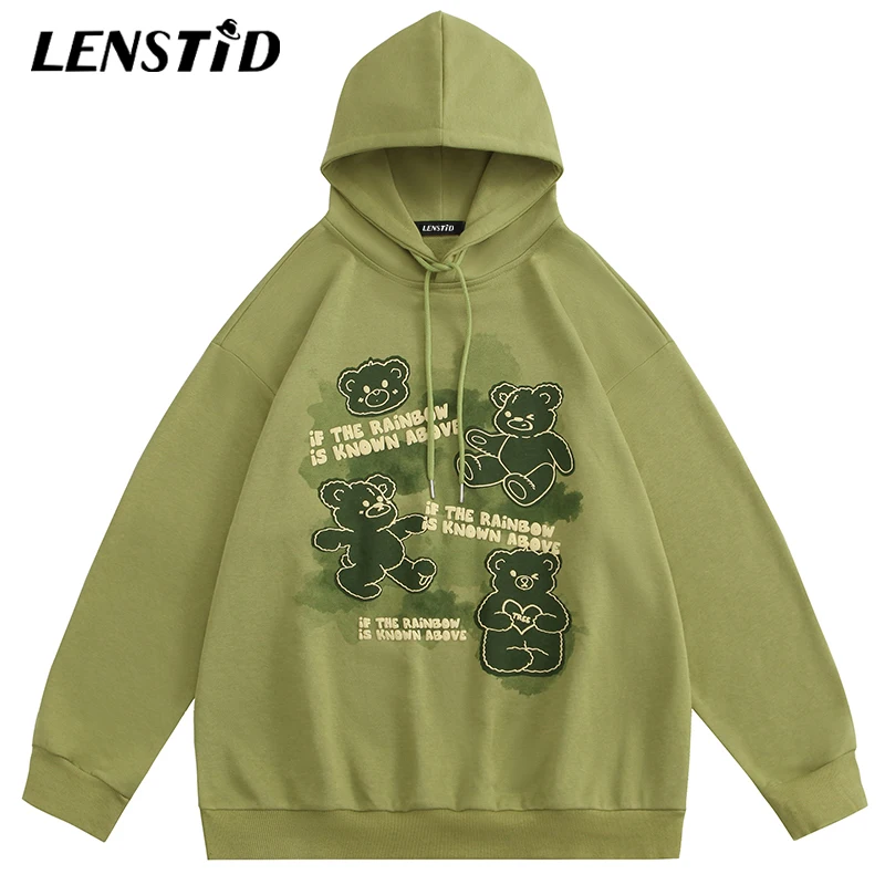 LENSTID Autumn Men Pullover Hoodies Hip Hop Cute Bear Graphic Letter Print Streetwear Harajuku Casual Cotton Hooded Sweatshirts
LENSTID Autumn Men Pullover Hoodies Hip Hop Cute Bear Graphic Letter Print Streetwear Harajuku Casual Cotton Hooded Sweatshirts