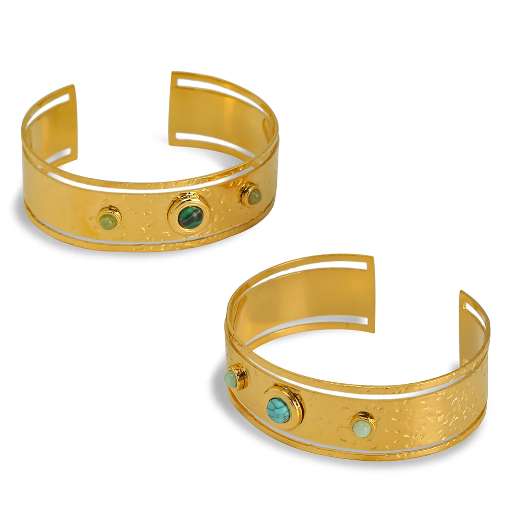 WILD & FREE Stainless Steel Gold-Plated Cuff Bangle Bracelet for Women Vintage Natural Stone Aesthetic Waterproof Jewelry
WILD & FREE Stainless Steel Gold-Plated Cuff Bangle Bracelet for Women Vintage Natural Stone Aesthetic Waterproof Jewelry