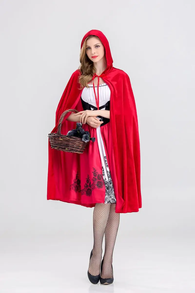 New Little Red Riding Hood Costume Halloween Cosplay Uniform Adult Role-playing Dress + Cloak Stage Performance Suit
New Little Red Riding Hood Costume Halloween Cosplay Uniform Adult Role-playing Dress + Cloak Stage Performance Suit