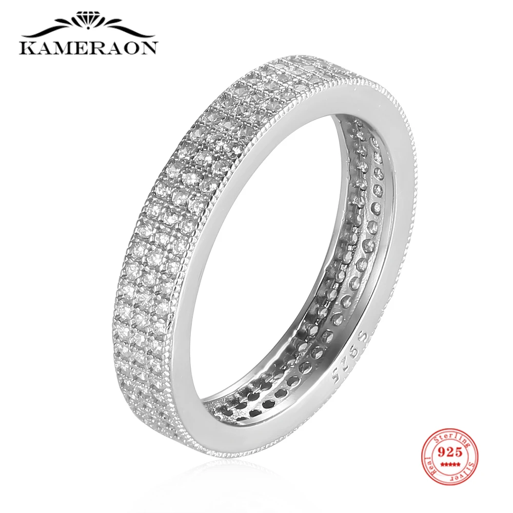 Kameraon Sterling Silver 925 Full 3 Layer CZ Crystal Stone Ring Pave for Women Female Wedding Engagement Luxury Fine Jewelry
Kameraon Sterling Silver 925 Full 3 Layer CZ Crystal Stone Ring Pave for Women Female Wedding Engagement Luxury Fine Jewelry