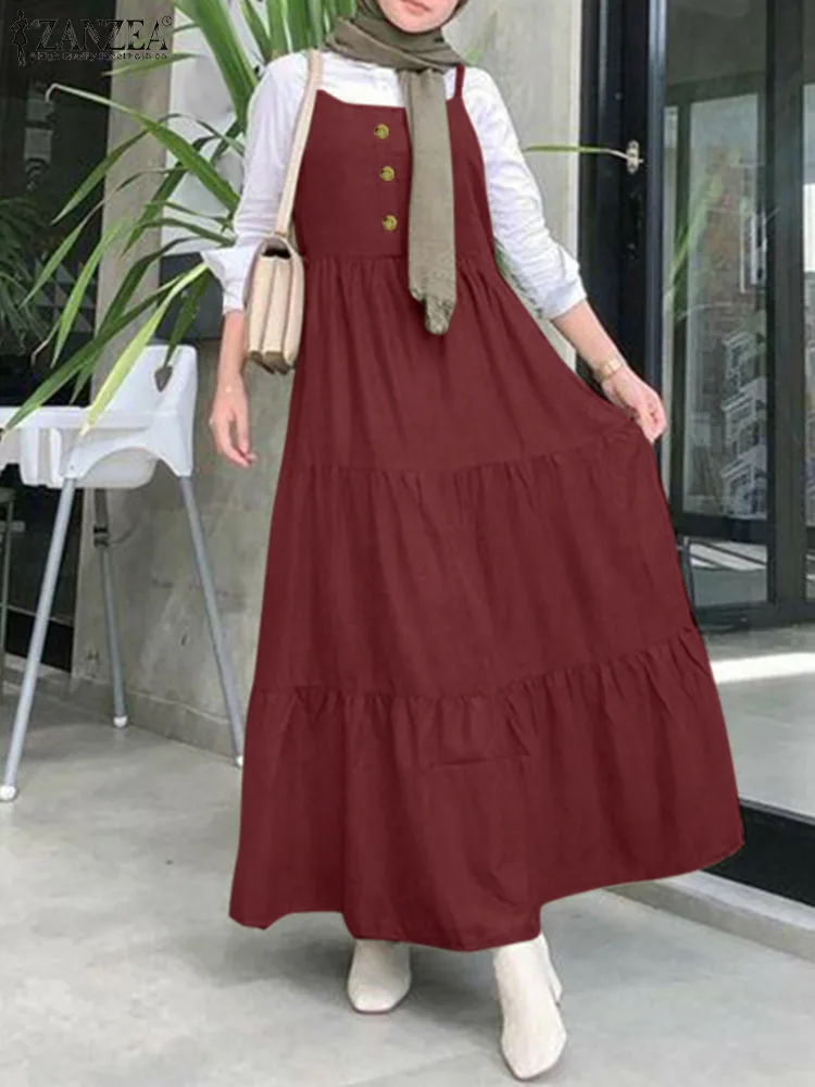 ZANZEA Summer Spaghetti Strap Dress Women Fashion Ruffles A-line Sundress Robe Femme Holiday Vestido Mulsim Islamic Clothing
ZANZEA Summer Spaghetti Strap Dress Women Fashion Ruffles A-line Sundress Robe Femme Holiday Vestido Mulsim Islamic Clothing