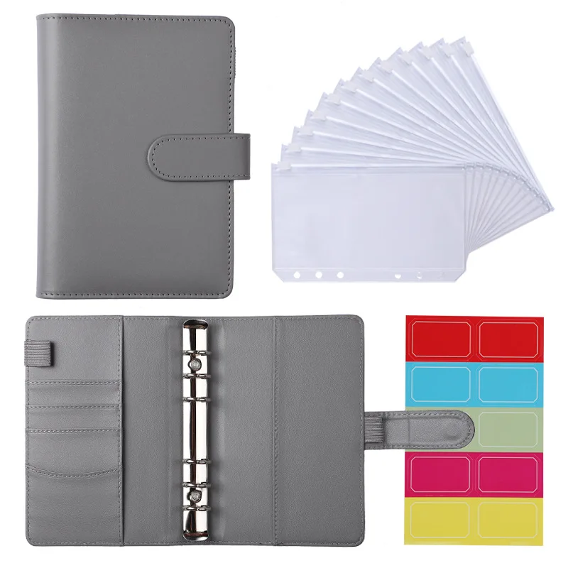 A5 A6 PU Leather Notebook Binder Budget Planner Organizer 6 Ring Binder Cover 12 Binder Pockets and 1 Sheet Budget Sheets Lable
A5 A6 PU Leather Notebook Binder Budget Planner Organizer 6 Ring Binder Cover 12 Binder Pockets and 1 Sheet Budget Sheets Lable