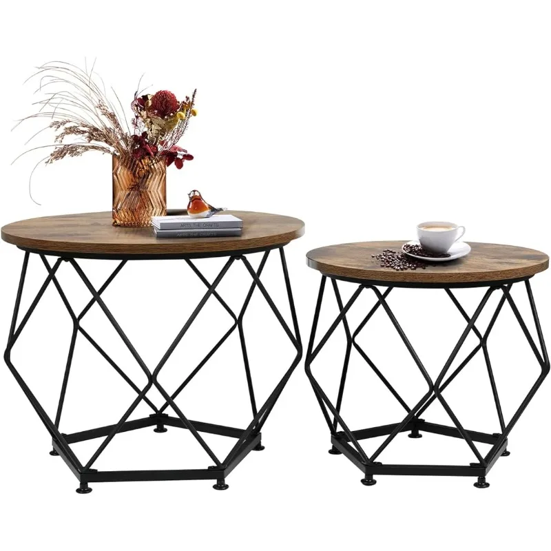 Table Set of 2 Wooden Surface with Metal Frame, Small Side Table, End Table for Living Room, Bedroom, Home Office, Farmhouse
Table Set of 2 Wooden Surface with Metal Frame, Small Side Table, End Table for Living Room, Bedroom, Home Office, Farmhouse