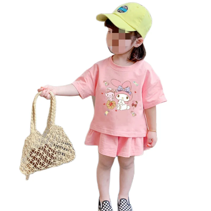 Sanrio Anime Kuromi Kawaii Summer Dress Personality Suit Cute Summer Children Girl Western Style Melody Summer Two-piece Set
Sanrio Anime Kuromi Kawaii Summer Dress Personality Suit Cute Summer Children Girl Western Style Melody Summer Two-piece Set