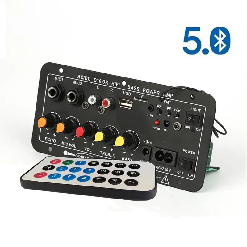 AC 220V Digital Bluetooth-compatible Stereo Amplifier Board Subwoofer Dual Microphone Karaoke Amplifiers For 8-12 Inch Speaker
AC 220V Digital Bluetooth-compatible Stereo Amplifier Board Subwoofer Dual Microphone Karaoke Amplifiers For 8-12 Inch Speaker
