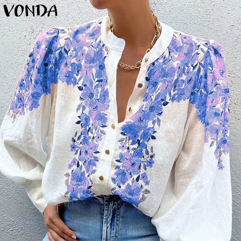 Women's Shirts VONDA Elegant Blouses 2023 Fashion Long Puff Sleeve Floral Printed Tunic Tops Casual Loose Party Blusas Femininas
Women's Shirts VONDA Elegant Blouses 2023 Fashion Long Puff Sleeve Floral Printed Tunic Tops Casual Loose Party Blusas Femininas