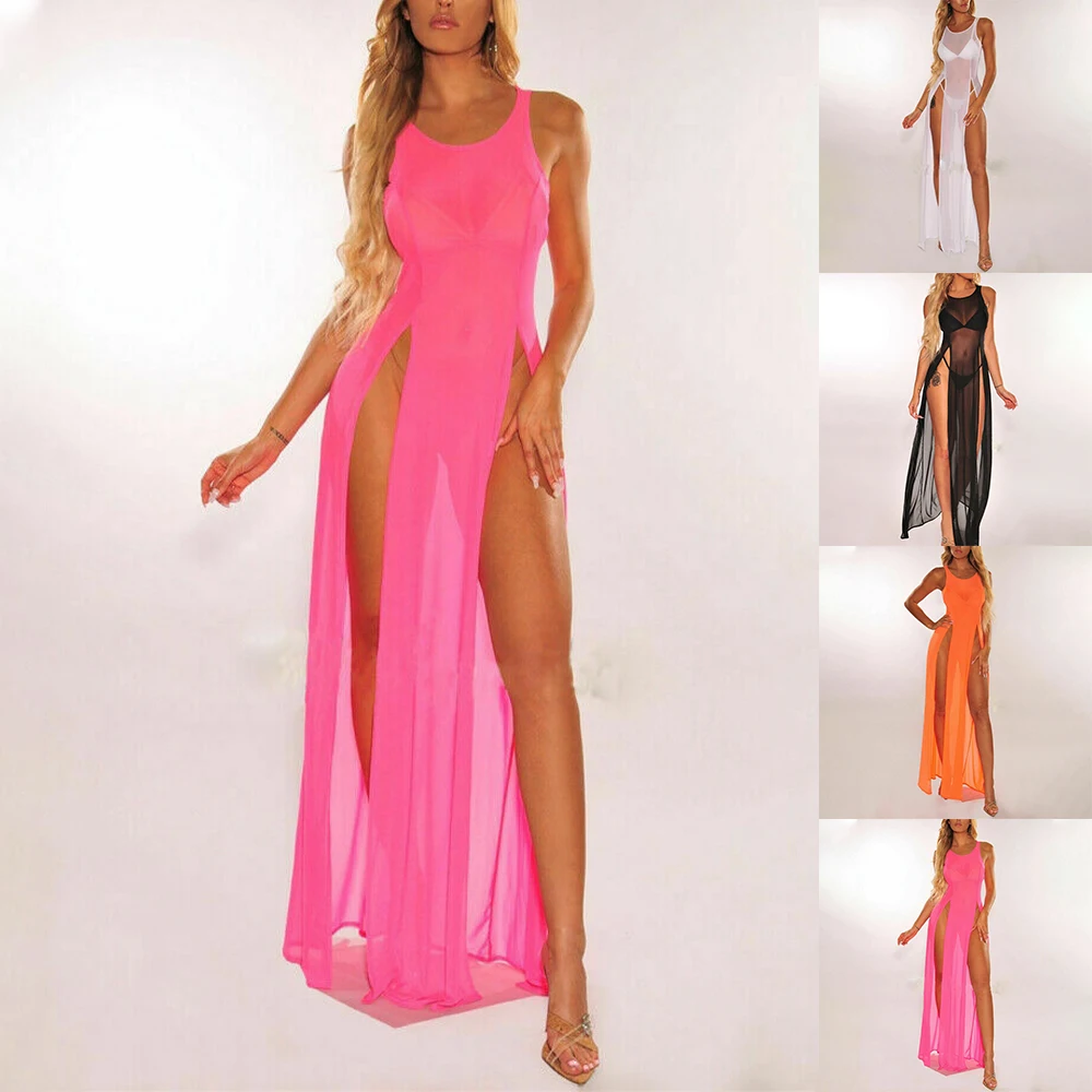 Vintage Nightgowns Sexy Sleepwear Women Deep V Slit Long Dress See Through Mesh Perspective Temptation Sleep Tops Homewear
Vintage Nightgowns Sexy Sleepwear Women Deep V Slit Long Dress See Through Mesh Perspective Temptation Sleep Tops Homewear