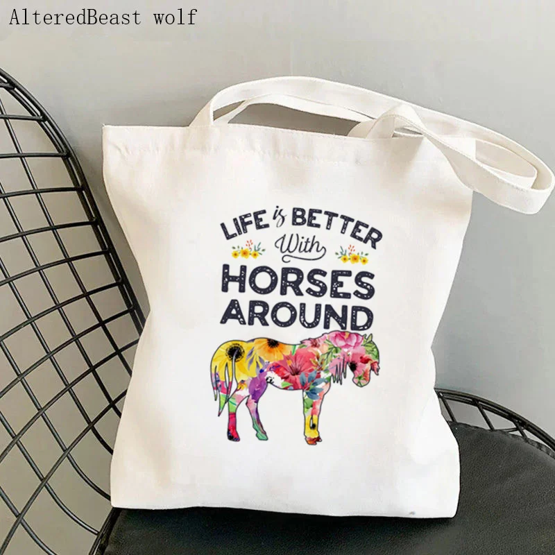 Women Shopper bag life is better horse around Bag Harajuku Shopping Canvas Shopper Bag girl handbag Tote Shoulder Lady Bag
Women Shopper bag life is better horse around Bag Harajuku Shopping Canvas Shopper Bag girl handbag Tote Shoulder Lady Bag