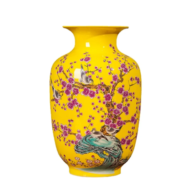 Ceramic Yellow Small Vase Flower Arrangement Decoration Chinese Living Room Curio Shelves Home Decoration Crafts
Ceramic Yellow Small Vase Flower Arrangement Decoration Chinese Living Room Curio Shelves Home Decoration Crafts