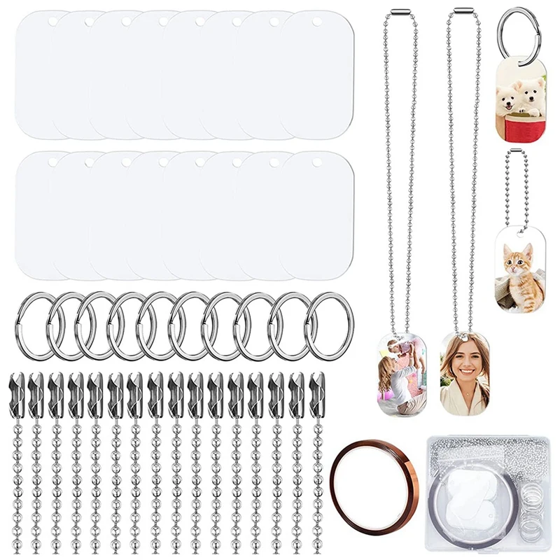 88Pcs Sublimation Stamping Blank Aluminum Dog Tags, With Chain Necklace Chain Key Rings Heat Tape For Pet ID, Pendant
88Pcs Sublimation Stamping Blank Aluminum Dog Tags, With Chain Necklace Chain Key Rings Heat Tape For Pet ID, Pendant