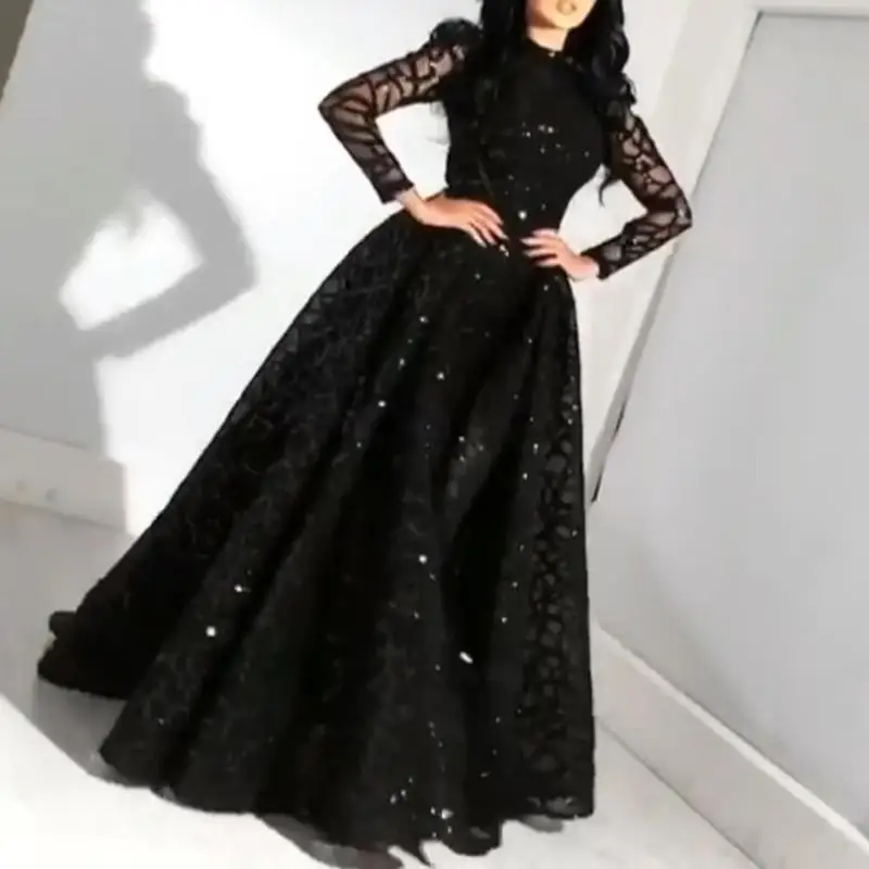 Women Dress 2021 Summer Long-Sleeved Sequined Expandable Elegant Gown Party Dress High Waist Big Swing Black Dresses Black
Women Dress 2021 Summer Long-Sleeved Sequined Expandable Elegant Gown Party Dress High Waist Big Swing Black Dresses Black