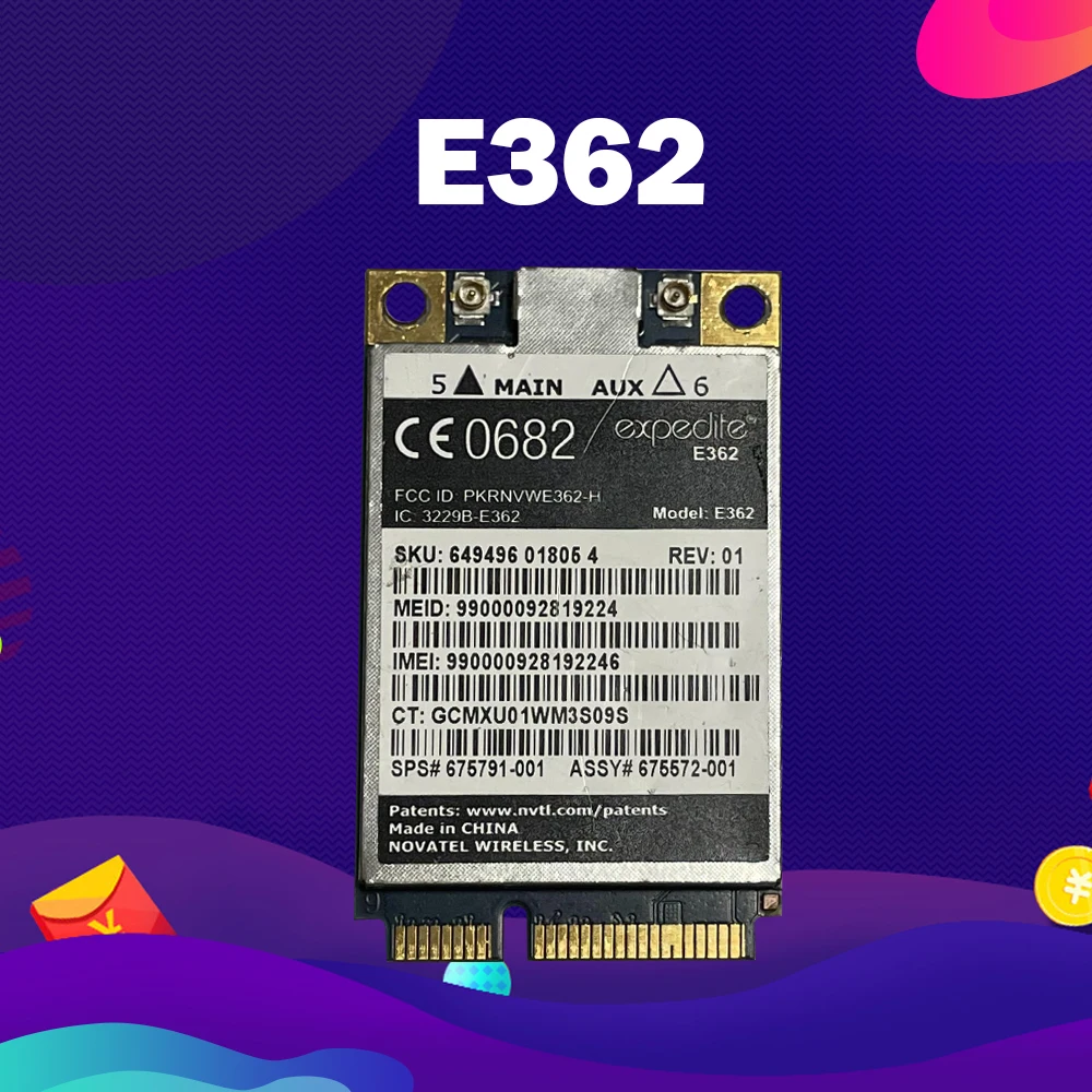 Для беспроводного модуля карты E362 8560W 8460W 3G SPS: 634513-001 633172-001
Для беспроводного модуля карты E362 8560W 8460W 3G SPS: 634513-001 633172-001