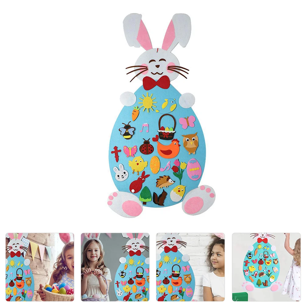 

Easter Felt Bunny Diy Rabbit Hanging Wall Craft Ornament Decoration Decor Ornaments Crafts Detachable Decorations Party Favor