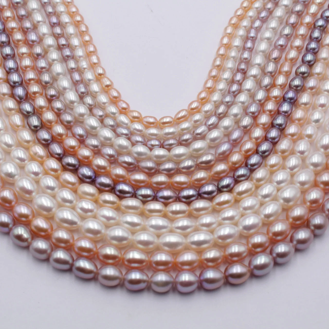 

New Arrival 2-9mm Bright Light Rice-Shaped Natural Freshwater Cultured Pearls Handmade DIY Semi-Finished Jewelry Material