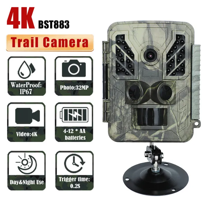 Outdoor Mini Trail Camera 4K HD 32MP 1080P Infrared Night Vision Motion Activated Hunting Trap Game IP66 Waterproof Wildlife Cam
Outdoor Mini Trail Camera 4K HD 32MP 1080P Infrared Night Vision Motion Activated Hunting Trap Game IP66 Waterproof Wildlife Cam