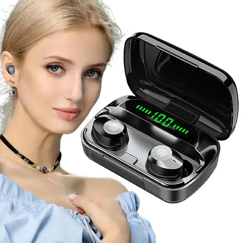 

Wireless Music Earbuds Music Listening In-Ear Headsets With 2000mAh Battery Charging Case IPX7 Waterproof Small Headphones For