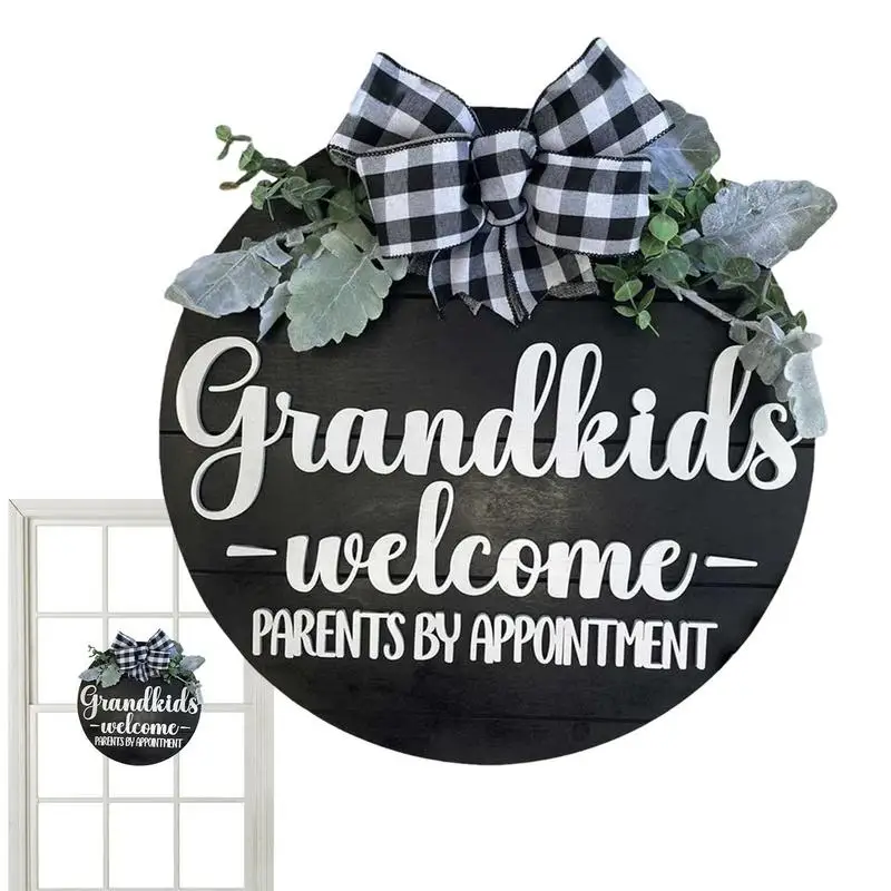 

Front Door Round Wood Signs Door Decor Perfect Sign For Grandparents 3D Welcome Home Hanger Wood Sign Funny Words For Home