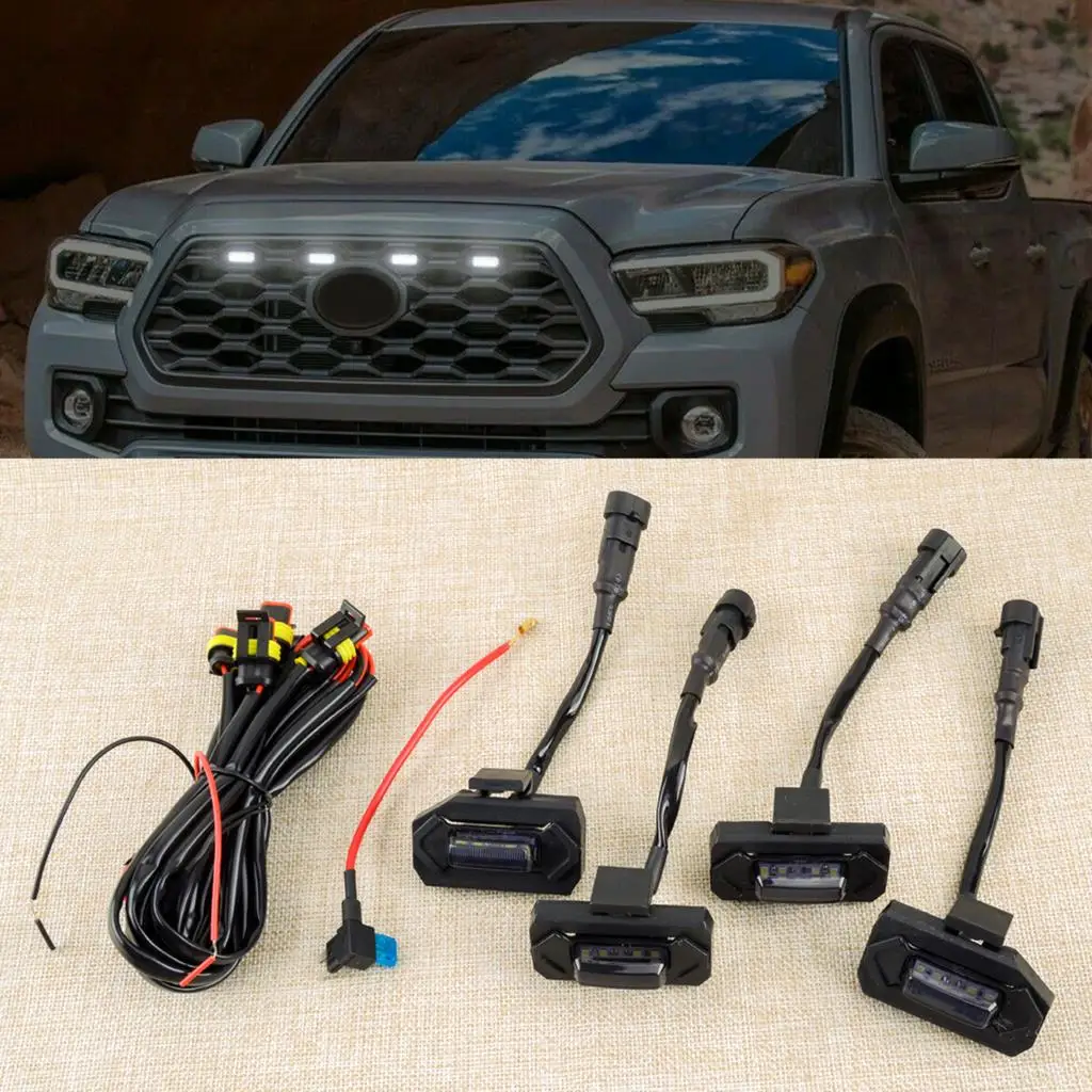 DC12V Car Smoke Black Lens Front Center LED Grille Light Kit White Lamps ABS Plastic Fit for Toyota Tacoma 2020 2021
DC12V Car Smoke Black Lens Front Center LED Grille Light Kit White Lamps ABS Plastic Fit for Toyota Tacoma 2020 2021