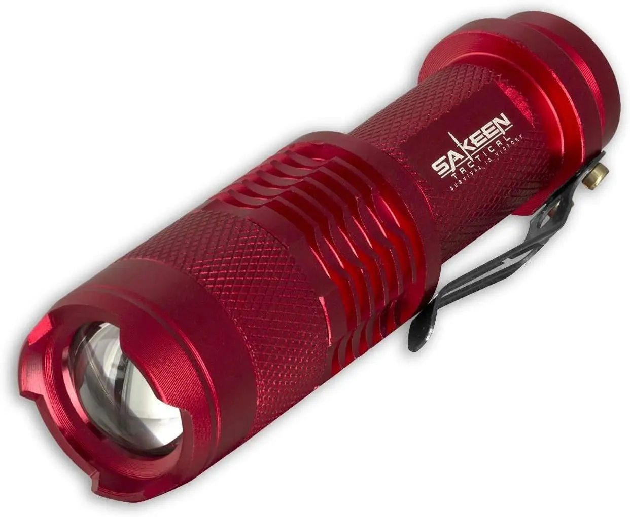 Red Tactical Mini LED Flashlight - Heavy Duty Metal Shell - Ultra Bright 300 Lumen Survival Camping Light - By
Red Tactical Mini LED Flashlight - Heavy Duty Metal Shell - Ultra Bright 300 Lumen Survival Camping Light - By