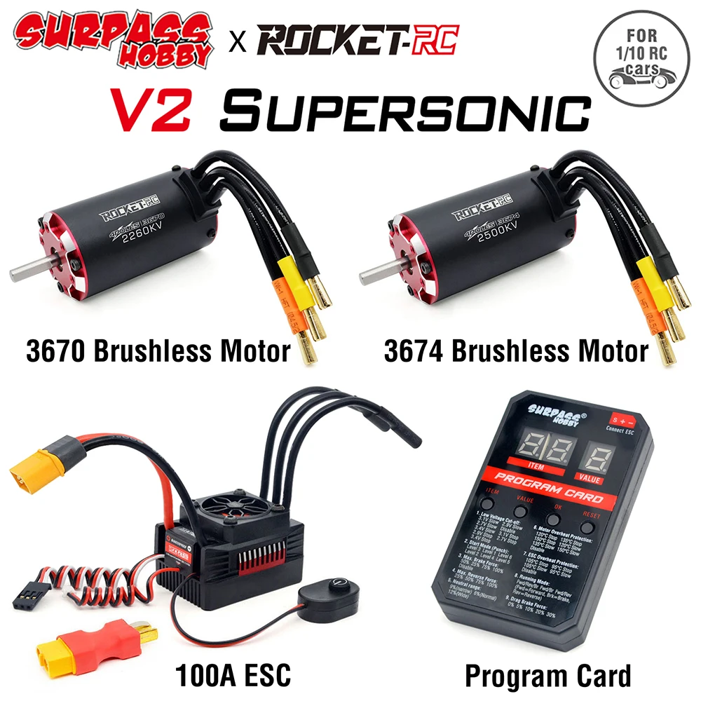 Бесщеточный двигатель SURPASSHOBBY Rocket-RC 3670 3674 и ESC Combo 100A 2-4S для радиоуправляемого автомобиля 1/10
Бесщеточный двигатель SURPASSHOBBY Rocket-RC 3670 3674 и ESC Combo 100A 2-4S для радиоуправляемого автомобиля 1/10
