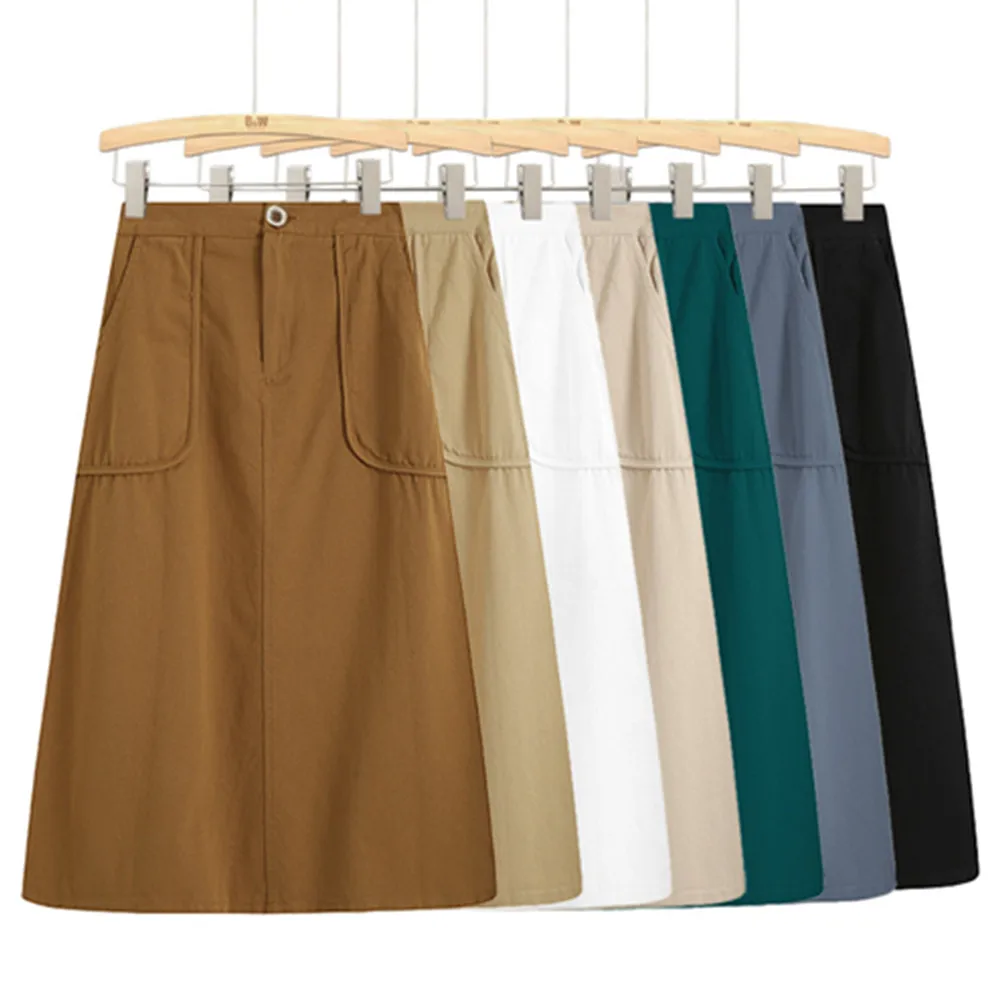 Casual A-Line Midi Skirt 2023 Spring Fall Large Pocket Loose Skirt Solid Color Retro Cotton Long Summer Skirts For Women
Casual A-Line Midi Skirt 2023 Spring Fall Large Pocket Loose Skirt Solid Color Retro Cotton Long Summer Skirts For Women