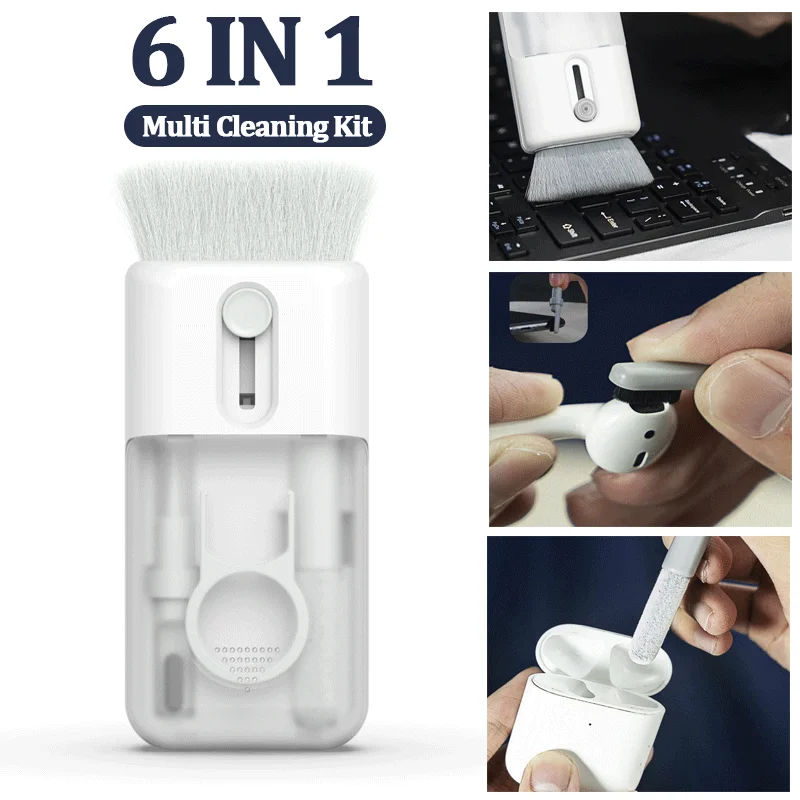 6 In 1 Cleaning Brush for Airpods Pro 1 2 3 Earbud Cleaning Pen Keyboard Cleaning Brush Keycap Puller Screen Polishing Tool
6 In 1 Cleaning Brush for Airpods Pro 1 2 3 Earbud Cleaning Pen Keyboard Cleaning Brush Keycap Puller Screen Polishing Tool